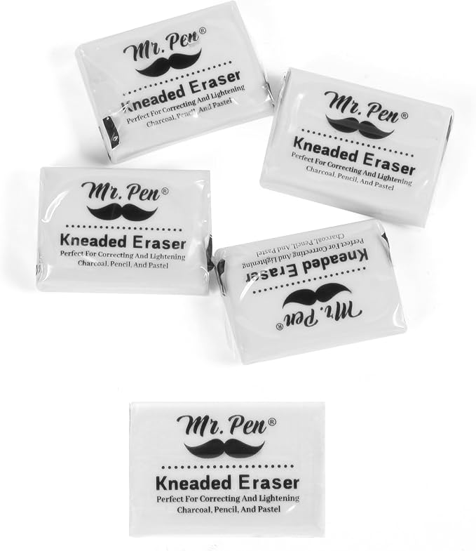 Mr. Pen- Kneaded Erasers, 0.9" x 1.18", 4 Pack, Graphite & Pastel Drawing - Image 7