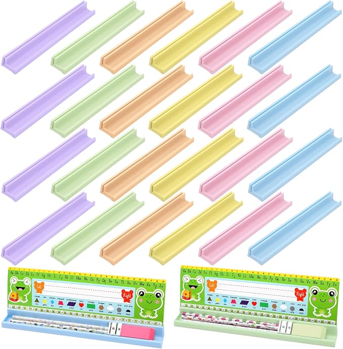 Jetec 24 Pcs Classroom Desk Name Plates Holder Index Cards Storage Classroom by Jetec