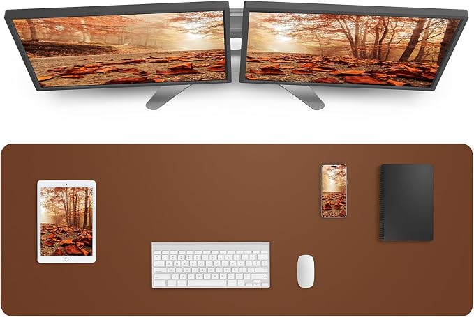 Large Desk Mat 55" x 17"Leather Desk Pad Protector, Mouse Pad, Office Desk Mat by AFIING