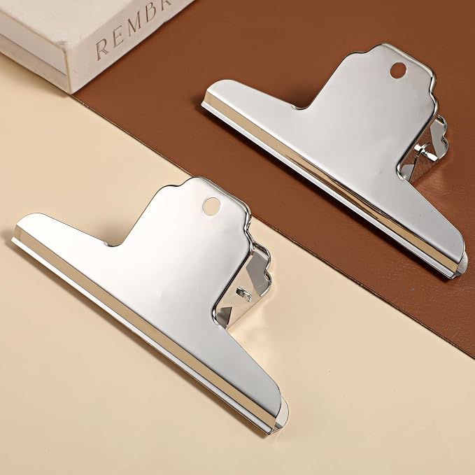 2 Pack Wide Extra Large Bull Clips Chip Bag Food Clips Large Dog Food Bag Clip - Image 3