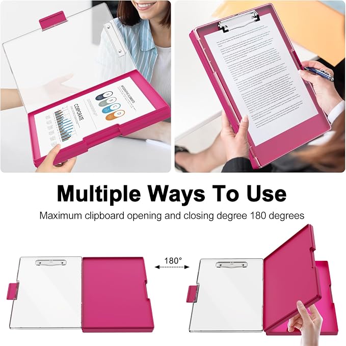 Piasoenc Clipboard with Storage, 8.5 x 11 Clip Boards with 2 Storage, Folio & - Image 3
