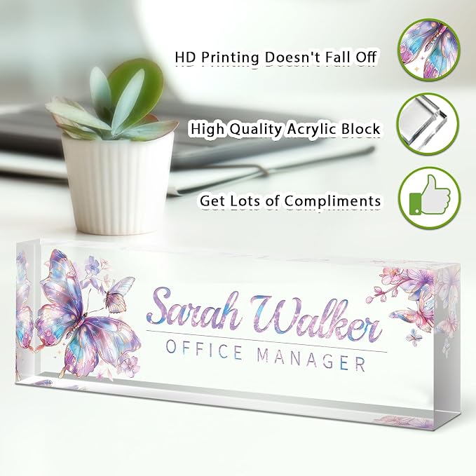 Name Plate for Desk, Desk Name Plate Personalized, Office Decor for Women Men - Image 3