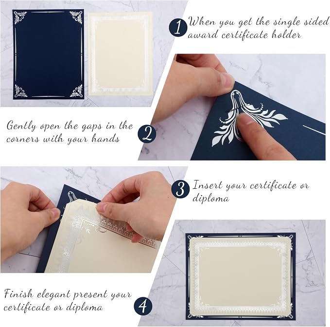 Fainne 100 Sets Certificate Paper Kit Single Sided Awards Holder - Image 4