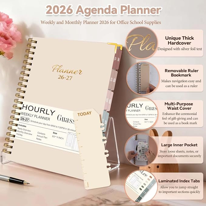 Large 2026-2027 Academic Planner, Weekly & Monthly Appointment Book from Jul. - Image 7