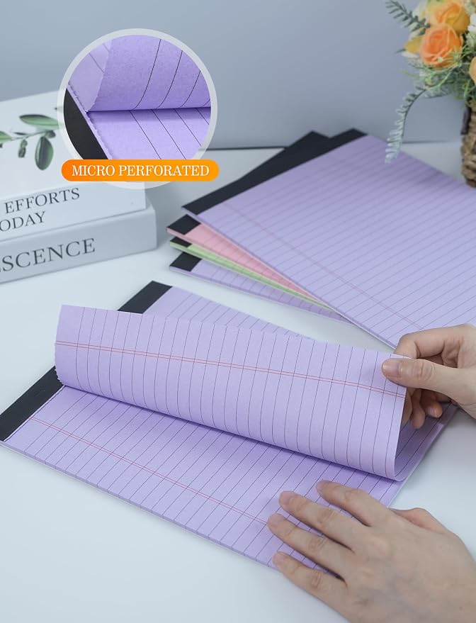 Zaviko Colored Legal Pads 8.5 x 11, 6 Pack Writing Pads 8.5 x 11, Note Pads - Image 3