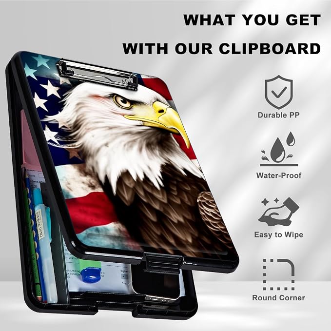 Clipboard with Storage, Plastic Storage Clipboard with Low Profile Clip - Image 6