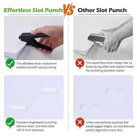 Heavy-Duty Slot Punch, Handheld Badge Hole Puncher, All Metal ID Card Puncher - Image 6