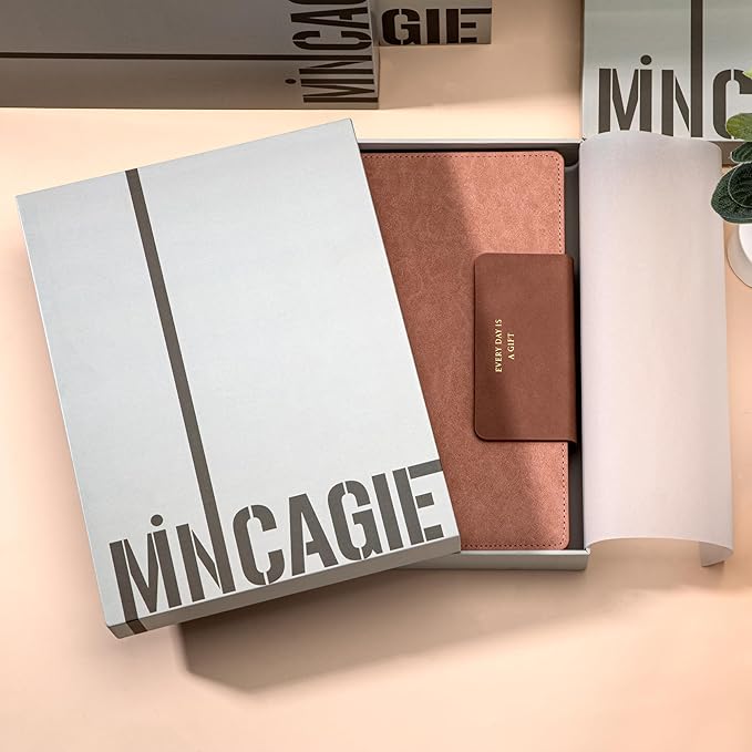 MINICAGIE Lined Leather Journals for Writing A5 Journaling Notebooks with 100 GSM Thick Paper Journal Notebook for Men & Women with Buckle Closure, Work Travel Note Taking Diary, 5.7" x 8.3", Pink-DeskLoop Office