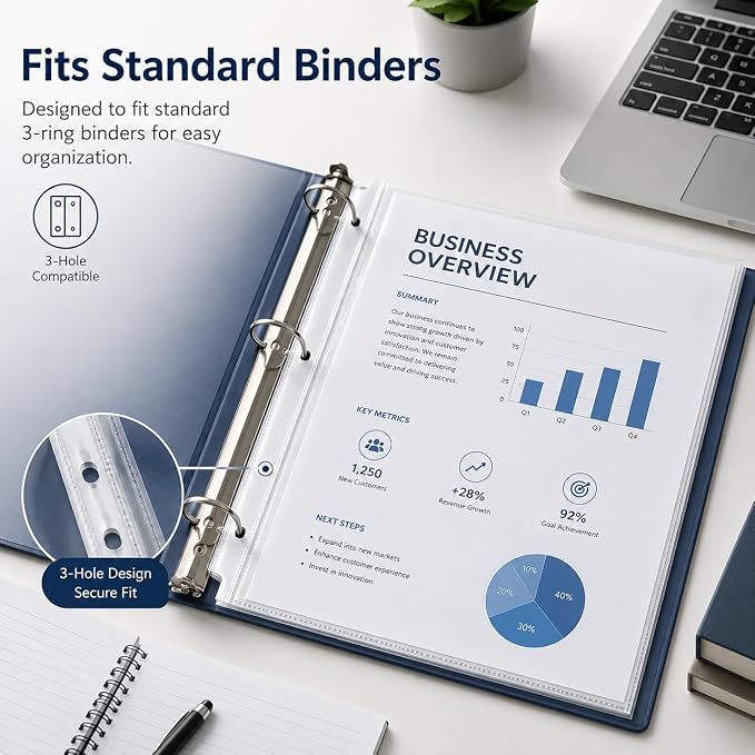 Standard Sheet Protectors, 9.25 x 11.22 Inches, Top Loading Document Sleeves - Image 5