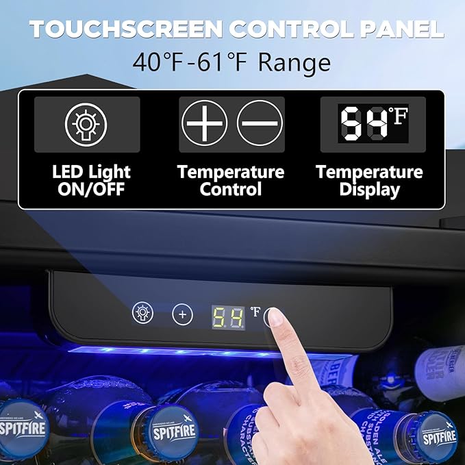 2.6 Cu.ft Beverage Refrigerator Cooler, 95 Can Mini Fridge Glass Door with Adjustable Shelves, Digital Temperature Display, Freestanding Small Drink Fridge for Home, Office or Bar(Black)-DeskLoop Office