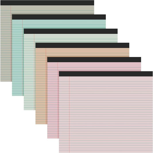 Lincia 6 Pcs 11" x 9.5" Legal Pads College Ruled Notepad Landscape Notebook by Lincia
