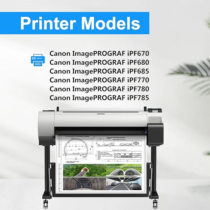 LCL PFI-107 Yellow 130-ml Ink Cartridge Replacement for Canon PFI-107 PFI-107Y PFI107Y for Canon ImagePROGRAF iPF670 iPF680 iPF685 iPF770 iPF780 iPF785 Printers (1-Pack)