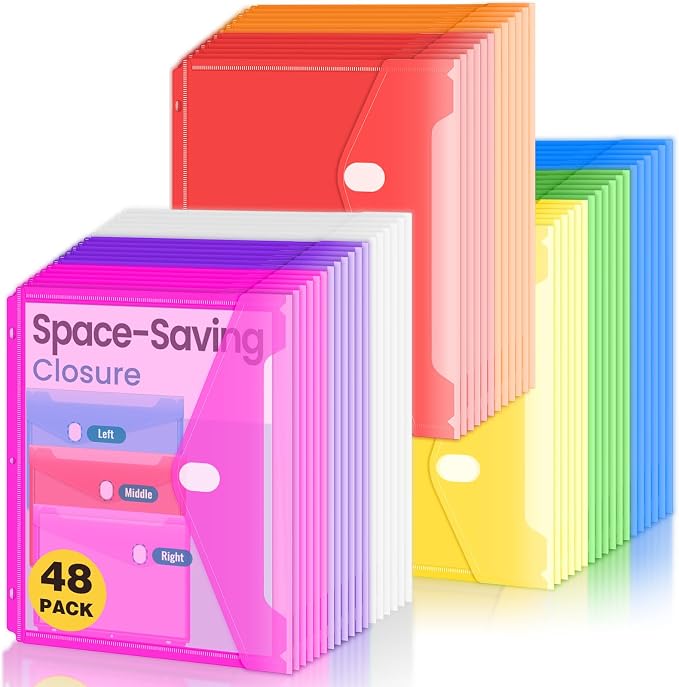 Sooez 48 Pack Binder Folders Organizer by Sooez