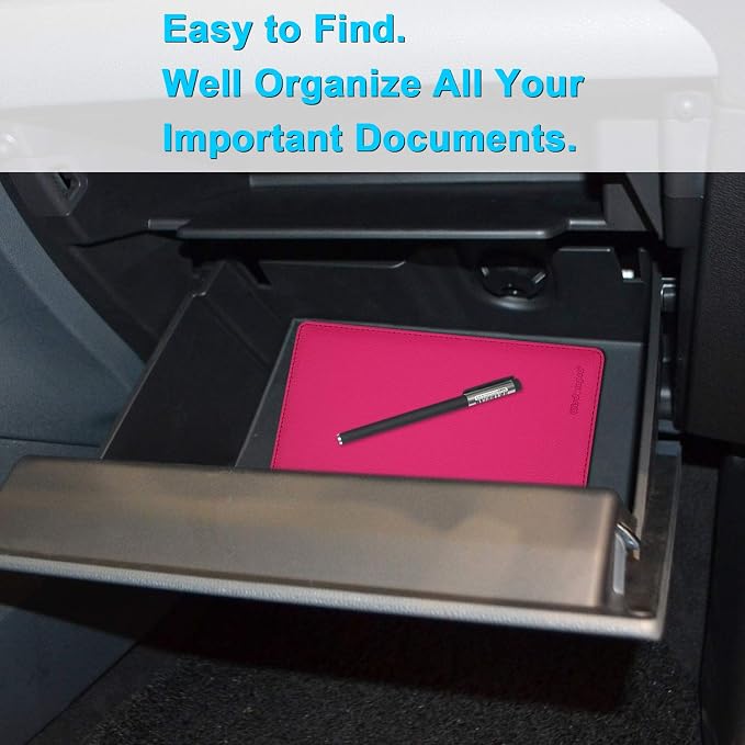 Wisdompro Car Document Holder Organiser, PU Leather Vehicle Insurance and - Image 7