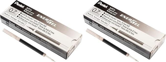 Pentel Refill Ink for EnerGel Liquid Gel Pen, Medium Line, Needle Tip, Box of 12 by PentelofAmerica
