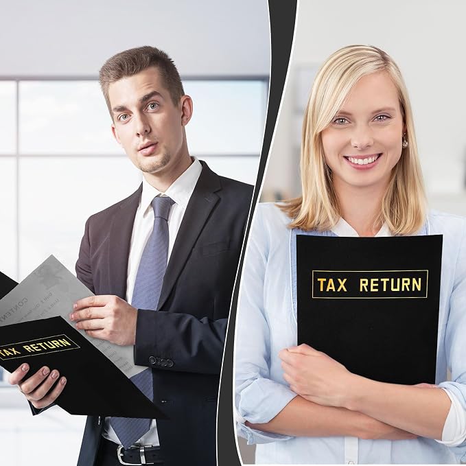 Kosiz 100 Pcs Tax Return Folders Bulk 9 x 12 Inch 2 Pocket Gold Foil Stamped - Image 5