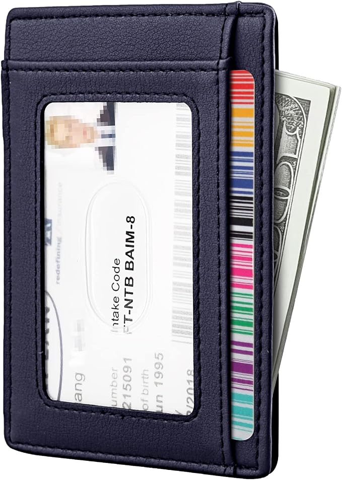 Travelambo Front Pocket Minimalist Leather Slim Wallet RFID Blocking Medium Size - Image 2