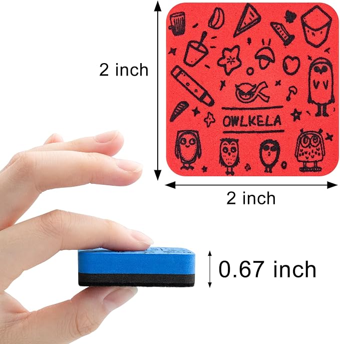 OWLKELA 30Pcs Dry Erase Erasers, Magnetic Whiteboard Eraser, Mini Whiteboard - Image 2