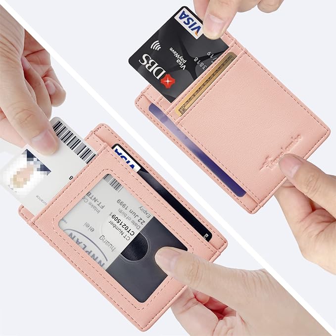 Travelambo Front Pocket Minimalist Leather Slim Wallet RFID Blocking Medium Size - Image 3