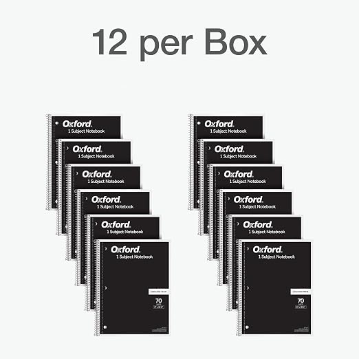 Oxford Spiral Notebook 1-Subject, Bulk College Ruled Spiral Notebooks - Image 5