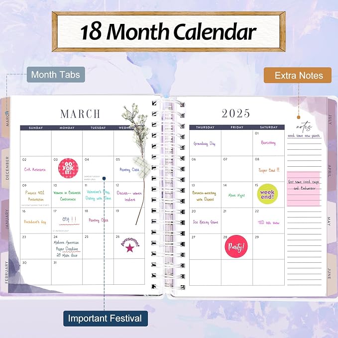 Planner 2026-2027, 18 Months Large Academic Daily Weekly Monthly Planner - Image 6