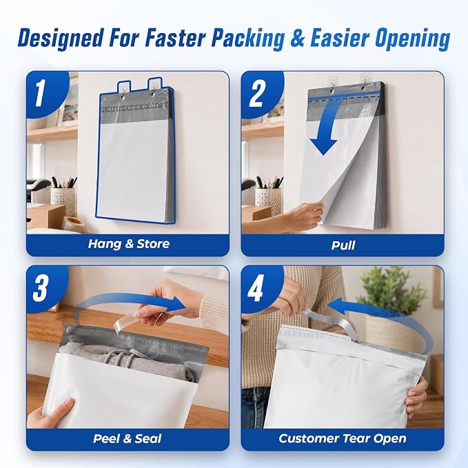 Fuxury Poly Mailers 12x15.5 100PC Shipping Bags - Image 3