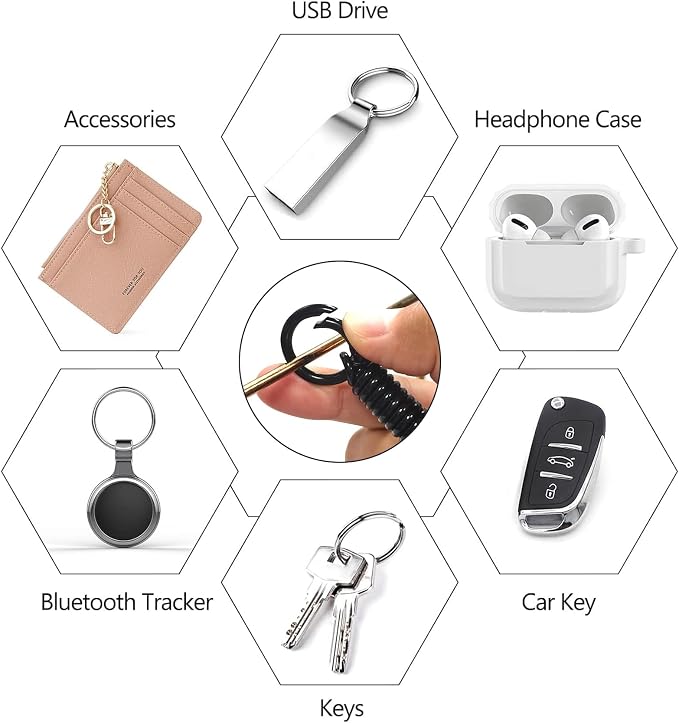 ID Card Badge Holder Key Chain Plastic Spring Rope - Image 6