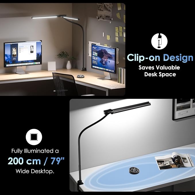 EYOCEAN Desk Lamp with Clamp, 31.5" LED Desk Lamp - Image 6