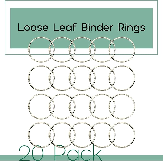 Mr. Pen- Loose Leaf Binder Book Rings, 2 Inch, 20 Pack | Metal Binder Rings - Image 2