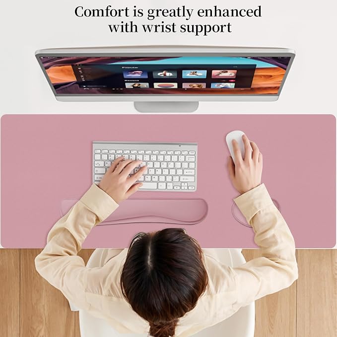 Mouse Pad and Keyboard Wrist Rest, 3-in-1 Large Keyboard and Mouse Pad Set - Image 6