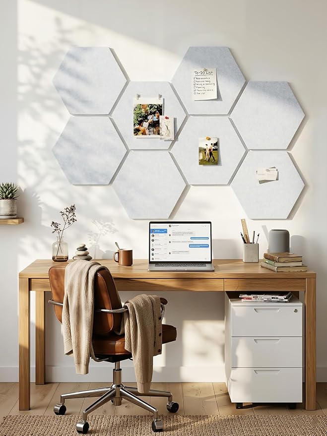 8 Pack Hexagon Felt Bulletin Board Tiles - Image 7