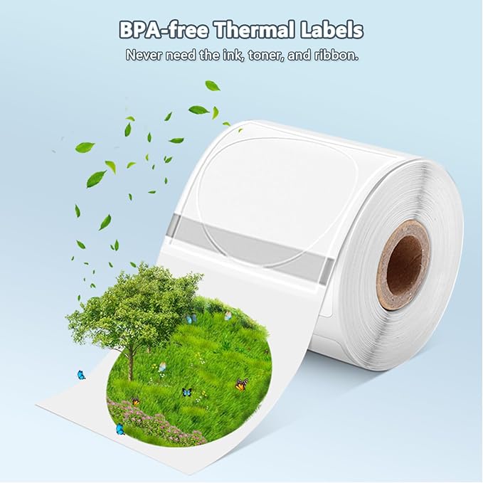 Phomemo Transparent Thermal Labels, Self-Adhesive, 1.57"x1.57", 180 Labels/Roll - Image 6