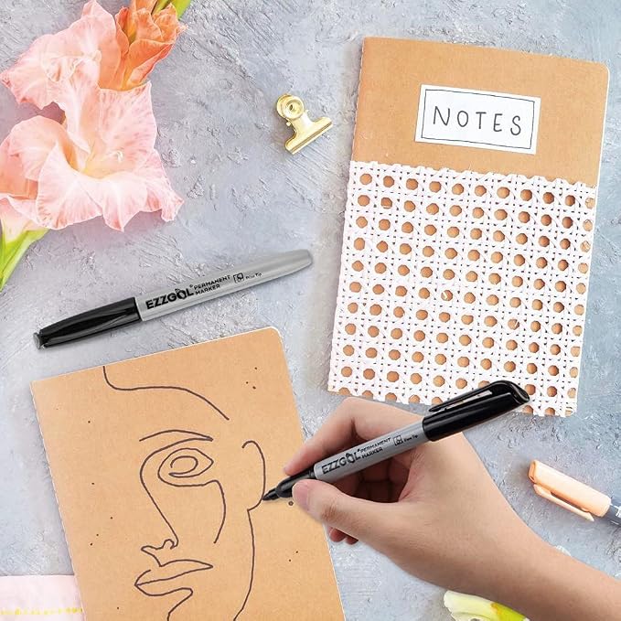 Ezzgol Permanent Markers Bulk, 72 Pack Black Permanent Marker Set, Fine Tip - Image 5