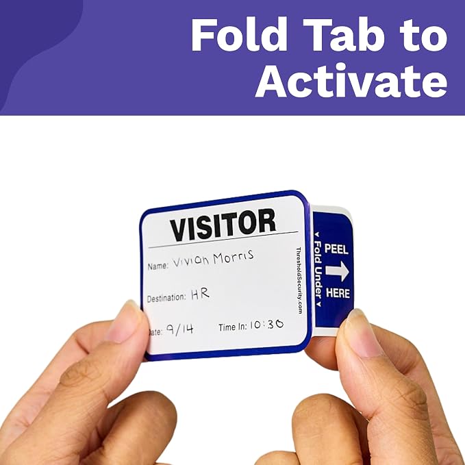 Threshold Tab Expiring Visitor Badge Sign-in Book | Name Tag Stickers | Hospital - Image 4