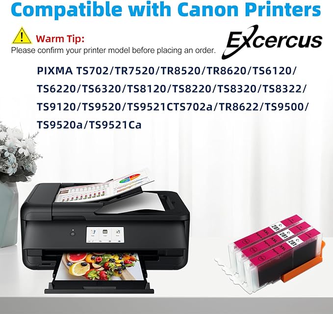 CLI281 CLI-281 XXL Magenta Ink Cartridge Replacement for Canon CLI-281XXL Magenta Work with Canon PIXMA TR7520 TR8520 TS6320 TS8120 TS8320 TS9120 (3X CLI-281XXL M)-DeskLoop Office