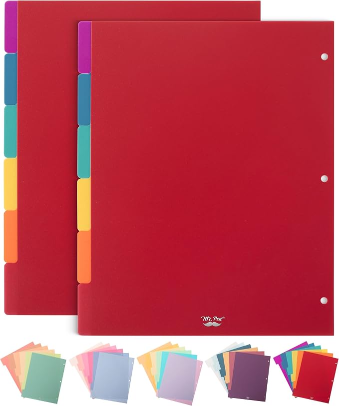 Mr. Pen- Dividers for 3 Ring Binder, 2 Sets, 6 Pack/Set, Binder Dividers by MrPen