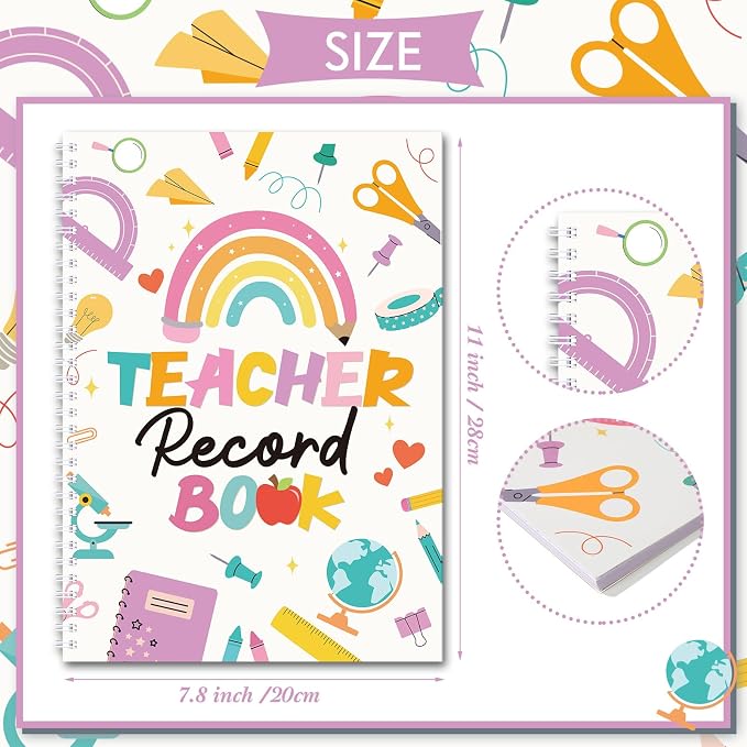 Fuyoooo Teacher Record Book Teacher Grade Books 2026-2027 Spiral Bound Record - Image 2