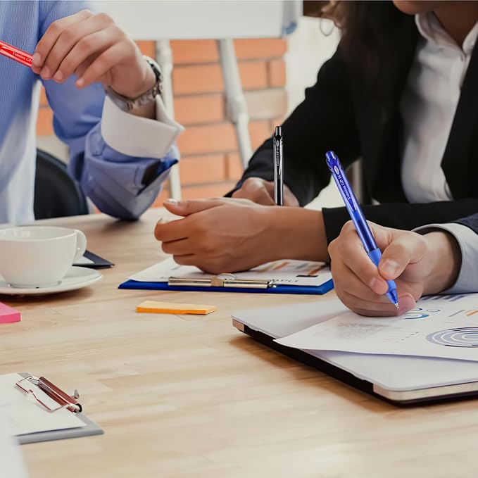 32 Pcs Retractable Gel Pens Fine Point (0.5mm) Rollerball Pens for Smooth Writing Women Men Gifts, (Black&Red&Blue Ink) for Journaling School and Office Supplies Use-DeskLoop Office