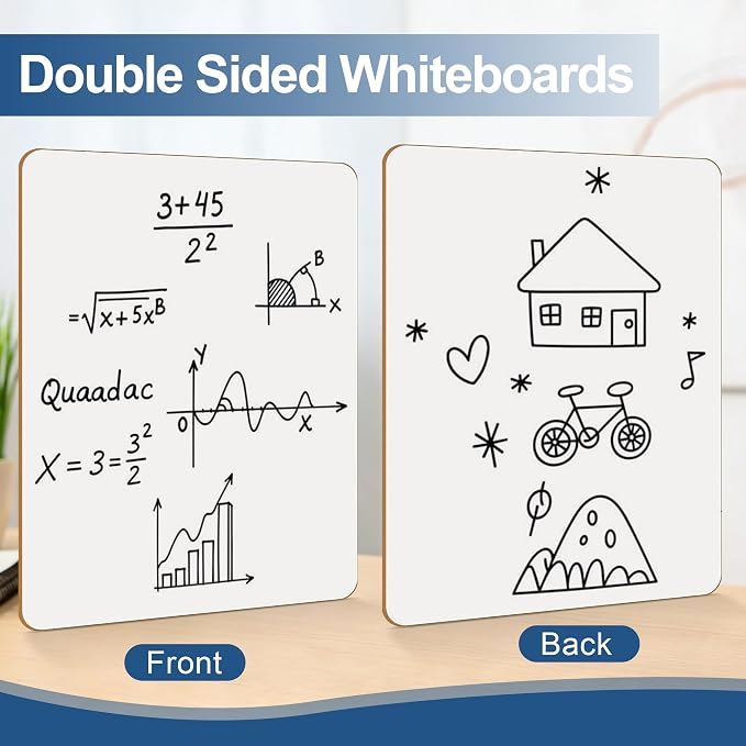 Dry Erase Boards, 24 Pack 9 x 12 Inch Mini Portable Practice White Boards - Image 2