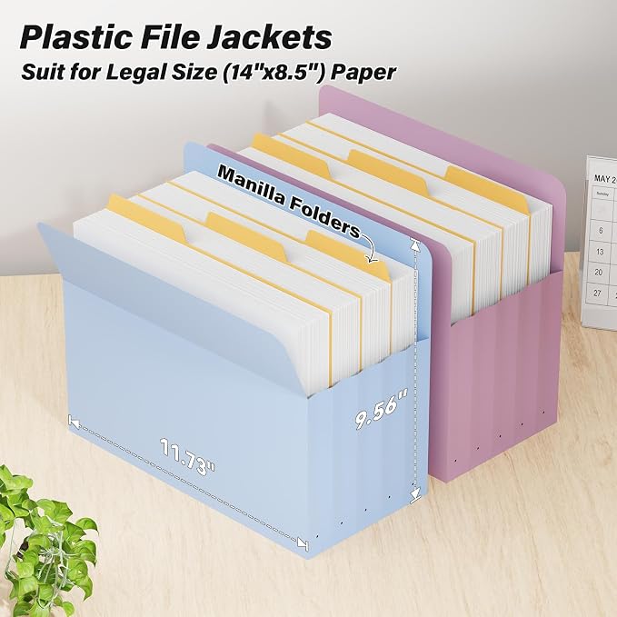Ansook Expanding File folders, 6 Pack Letter Size 5.25" Expandable Accordion - Image 2