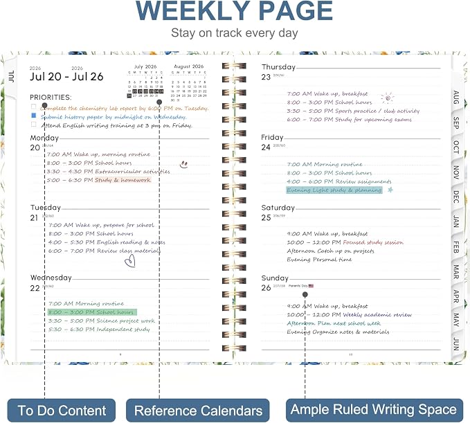 Planner 2026-2027, Weekly and Monthly Academic Planner, July 2026 - Image 3