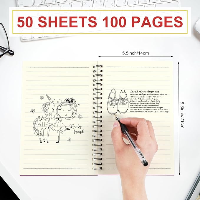 Yahenda 6 Pcs Spiral Notebook Bulk A5 Journal Lined 8.3'' x 5.5'' Writing Composition Paper Small Notepad Subject Notebook for Students Office Business Back to School Supplies (Mixed Colors)-DeskLoop Office