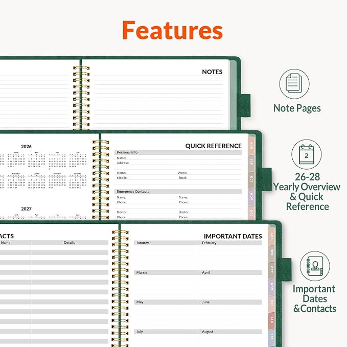 SUNEE 2026-2027 Weekly & Monthly Planner 9"x11.2" - Image 5