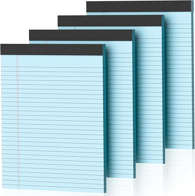 4 Pack Blue Legal Pads 8.5 x 11 Blue Note Pads 8.5 x 11 Notepad 8.5 x 11 Micro by Nichela