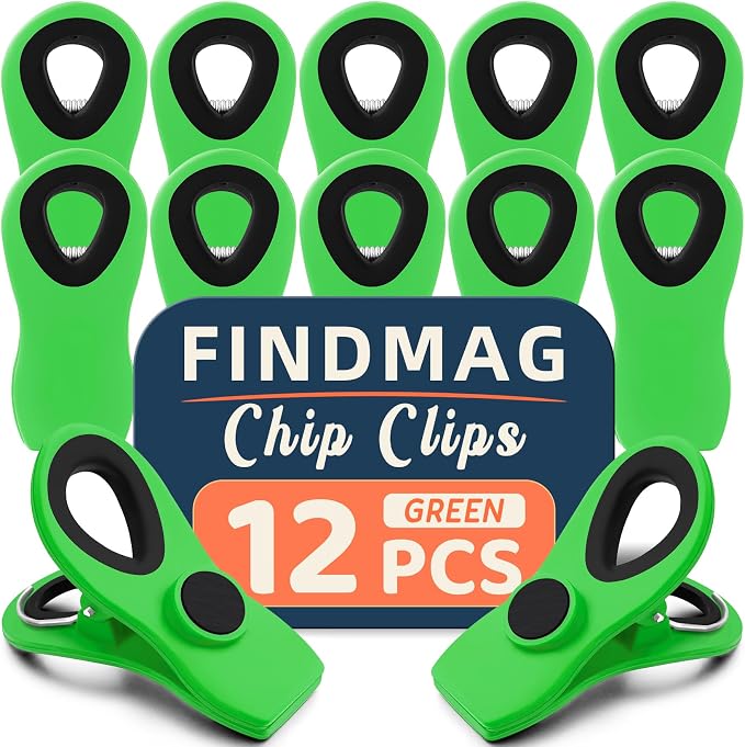 FINDMAG Chip Clips Bag Clips, 12 Pack Chip Bag Clip by FINDMAG