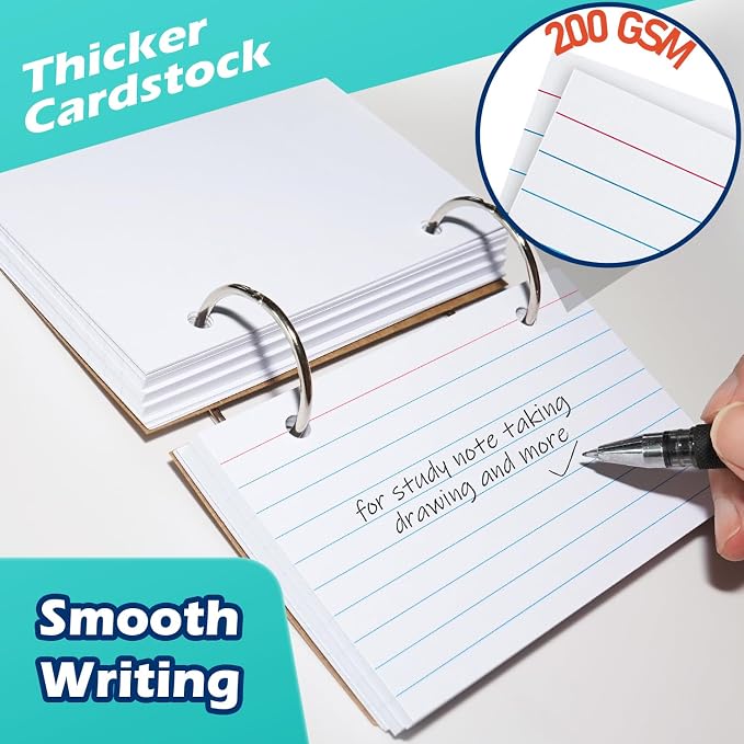 Olivo Index Card Binder Refills, 2 Holes Punched - Image 5