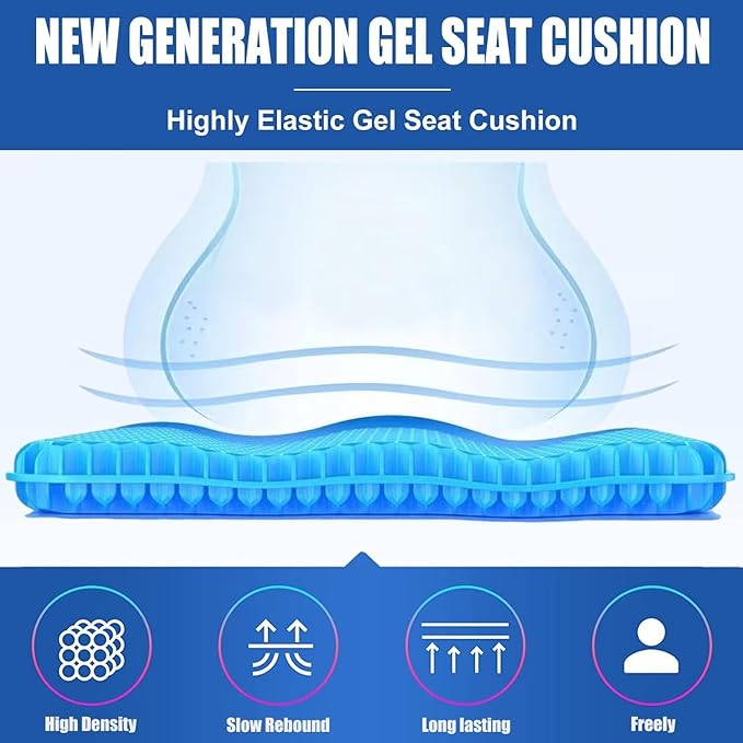 Gel Seat Cushion for Long Sitting Pressure Relief - Image 3