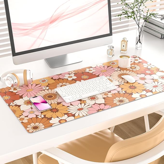 Colorful Star Large Mouse Pad, PU Leather Waterproof Desk Mat, Computer Gaming - Image 2