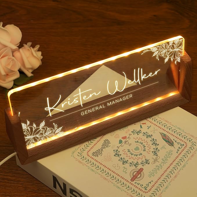 Custom Light Up Name Plate for Desk, Desk Name Plate Personalized - Image 5