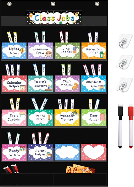 REGELETO Class Jobs Pocket Chart by REGELETO